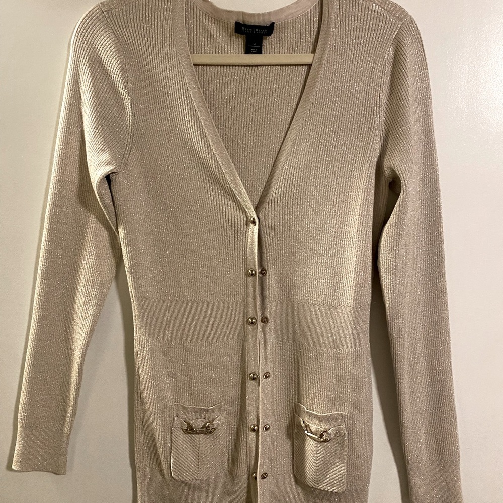 Metallic Gold White House Black Market sweater
